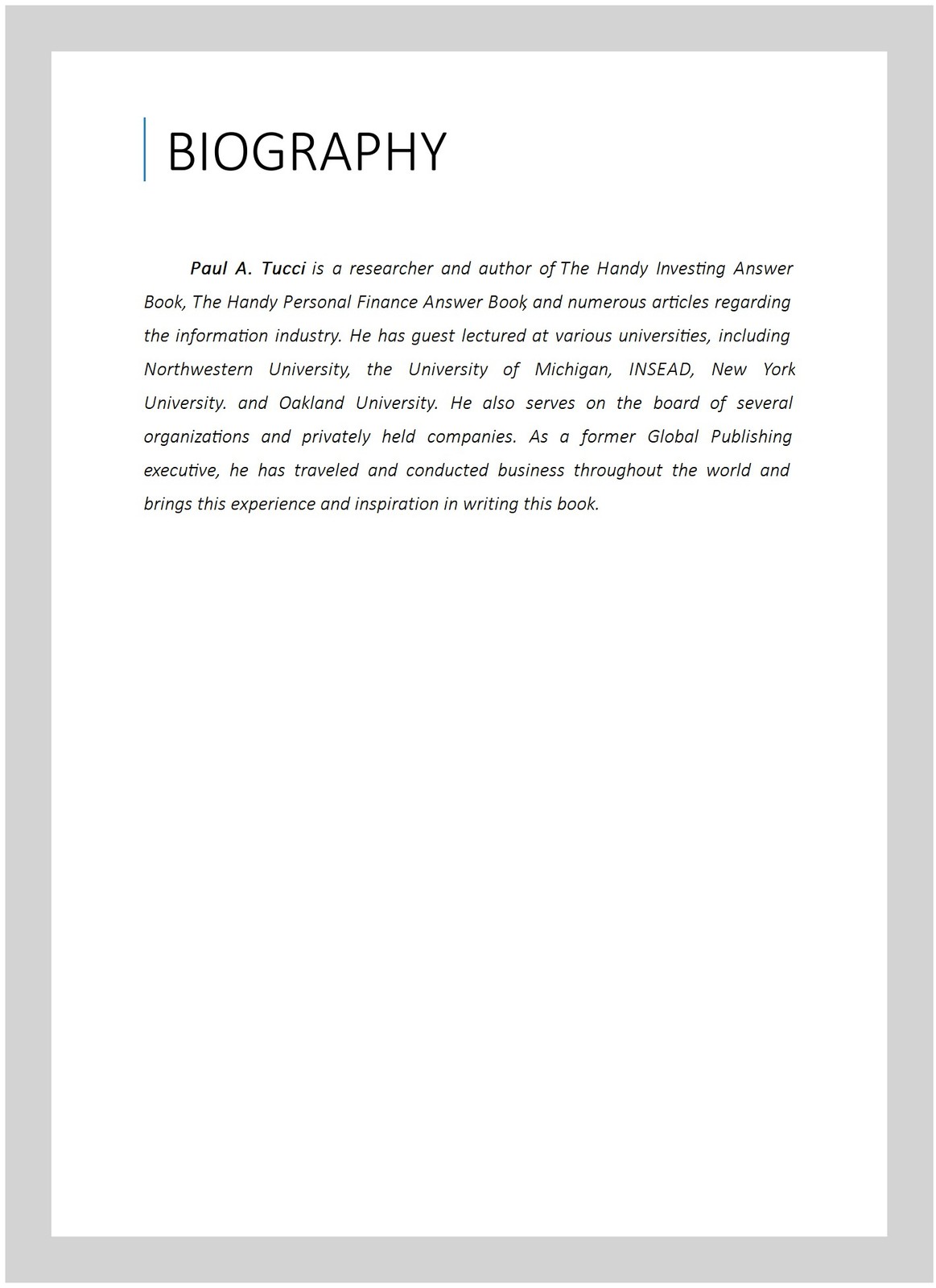 Handy Geography Answer Book, Paperback by Tucci, Paul A., Brand New, Free shi…