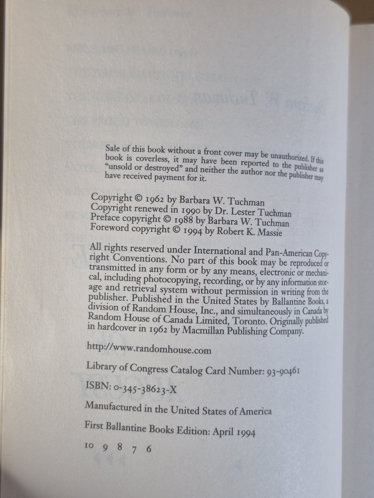 7 Books – NO CREASES – Barbara Tuchman – History – Ballantine Trade Paperbacks
