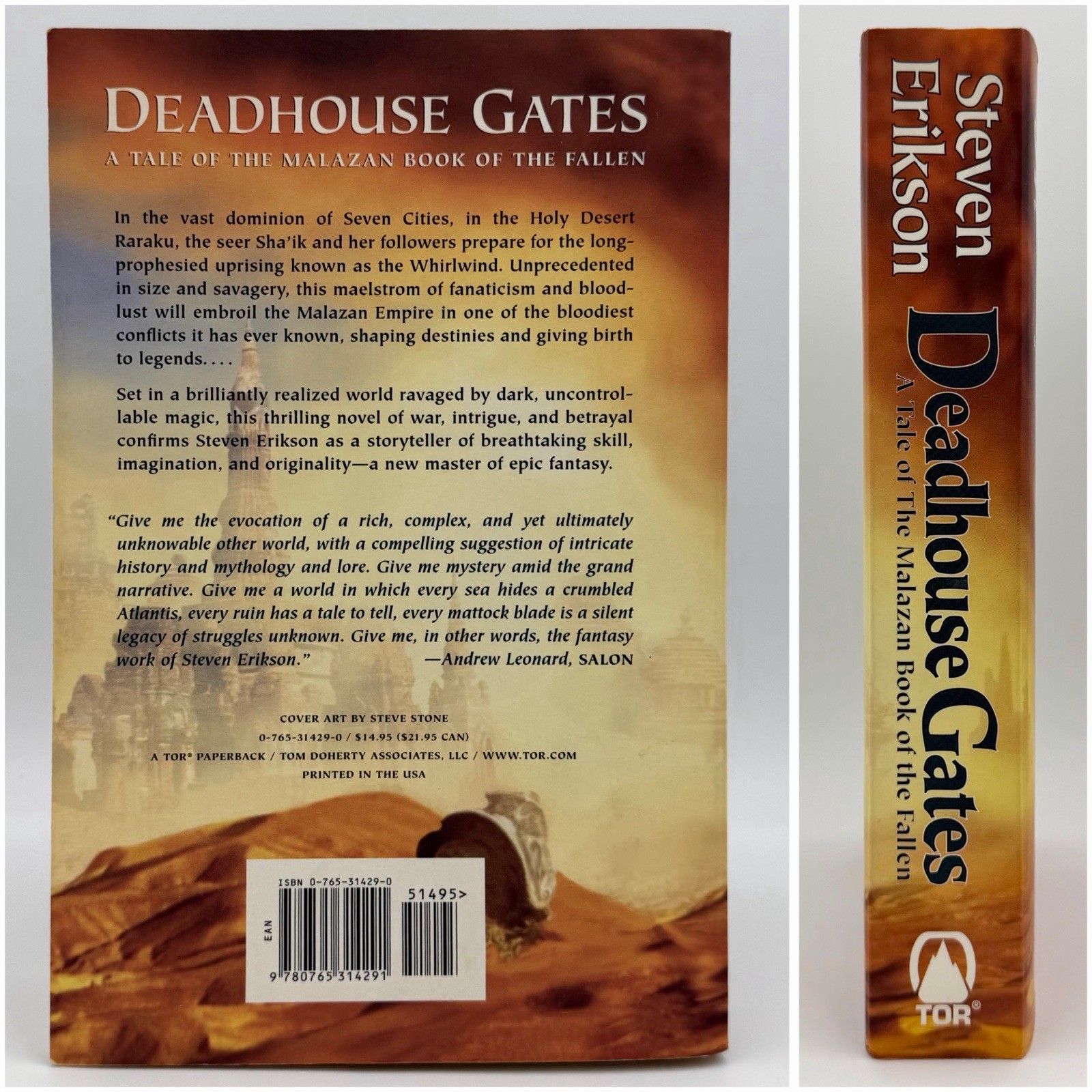 Deadhouse Gates – Steven Erikson (1st US large trade paperback ed.) Tor, 2005