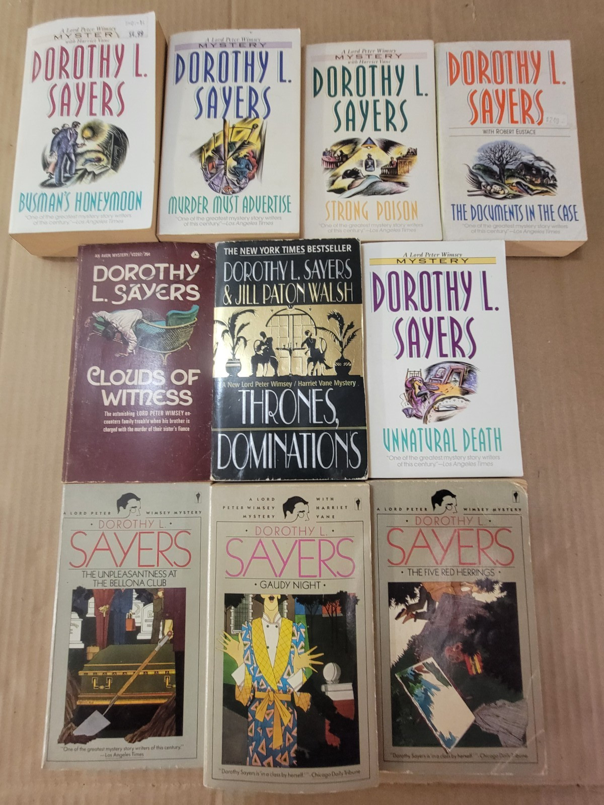 Lot of 10 DOROTHY SAYERS Mystery PB Series LORD PETER WIMSEY