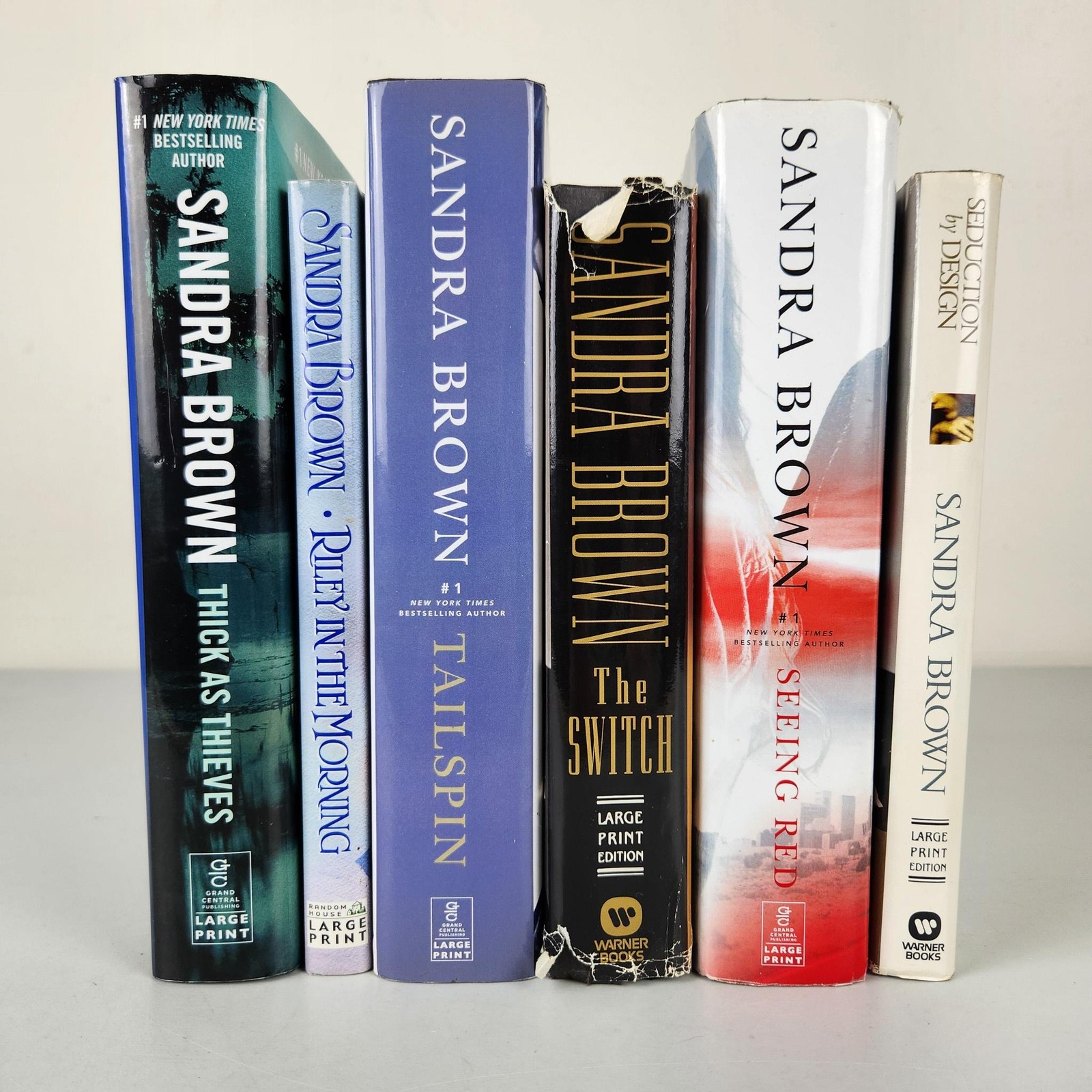 Sandra Brown Large Print Lot 6 Thick As Thieves Tailspin Switch HC DJ Romance