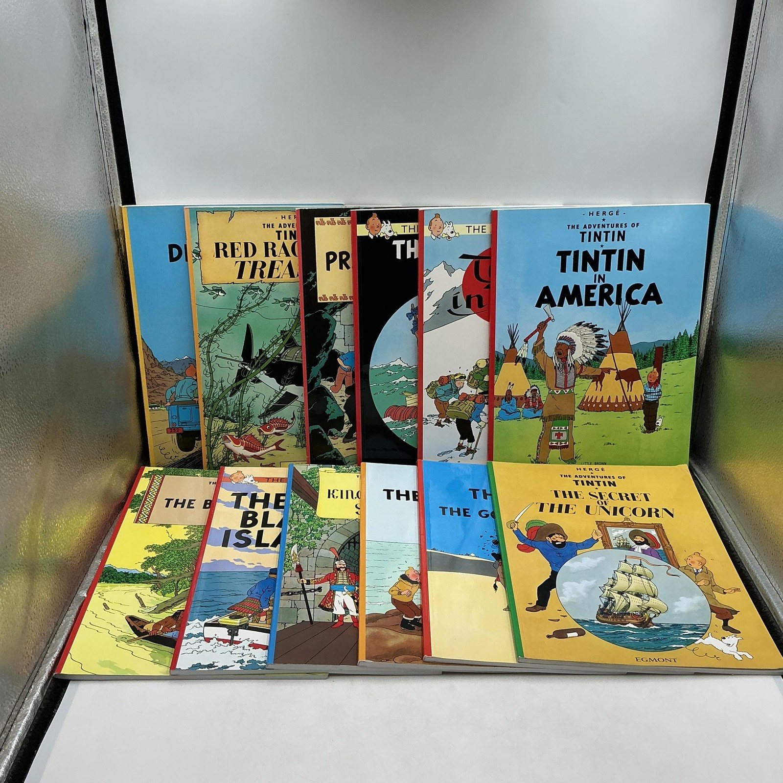 Hergé The Adventures Of Tintin 12-Book Paperback Set Little Brown Multicolor