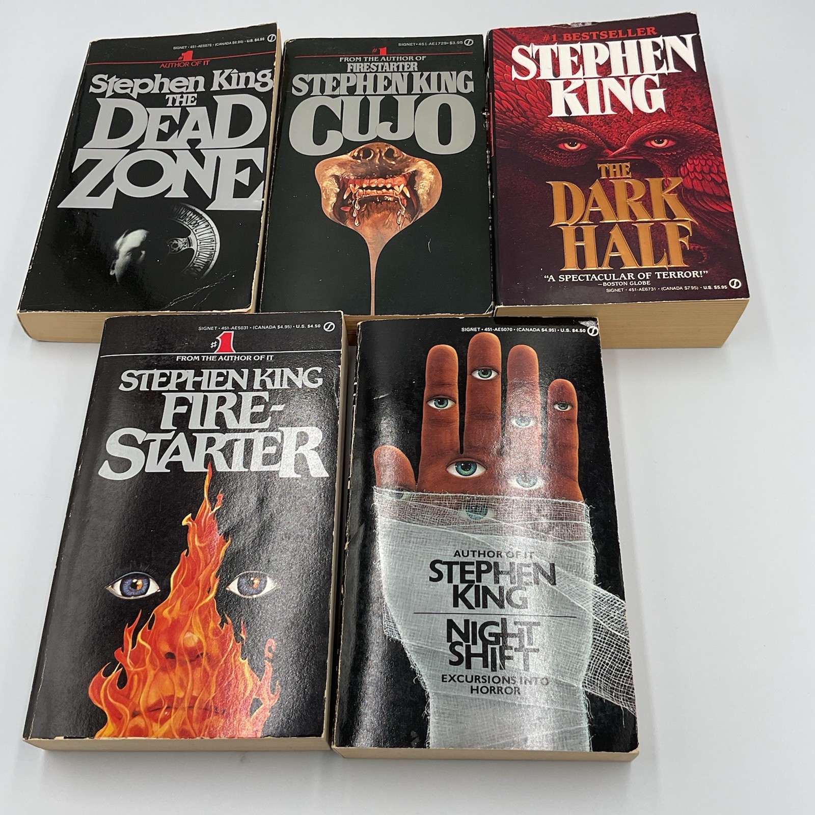 Stephen King Paperback Signet Lot Dead Zone Cujo Night Shift Dark Half Firestart