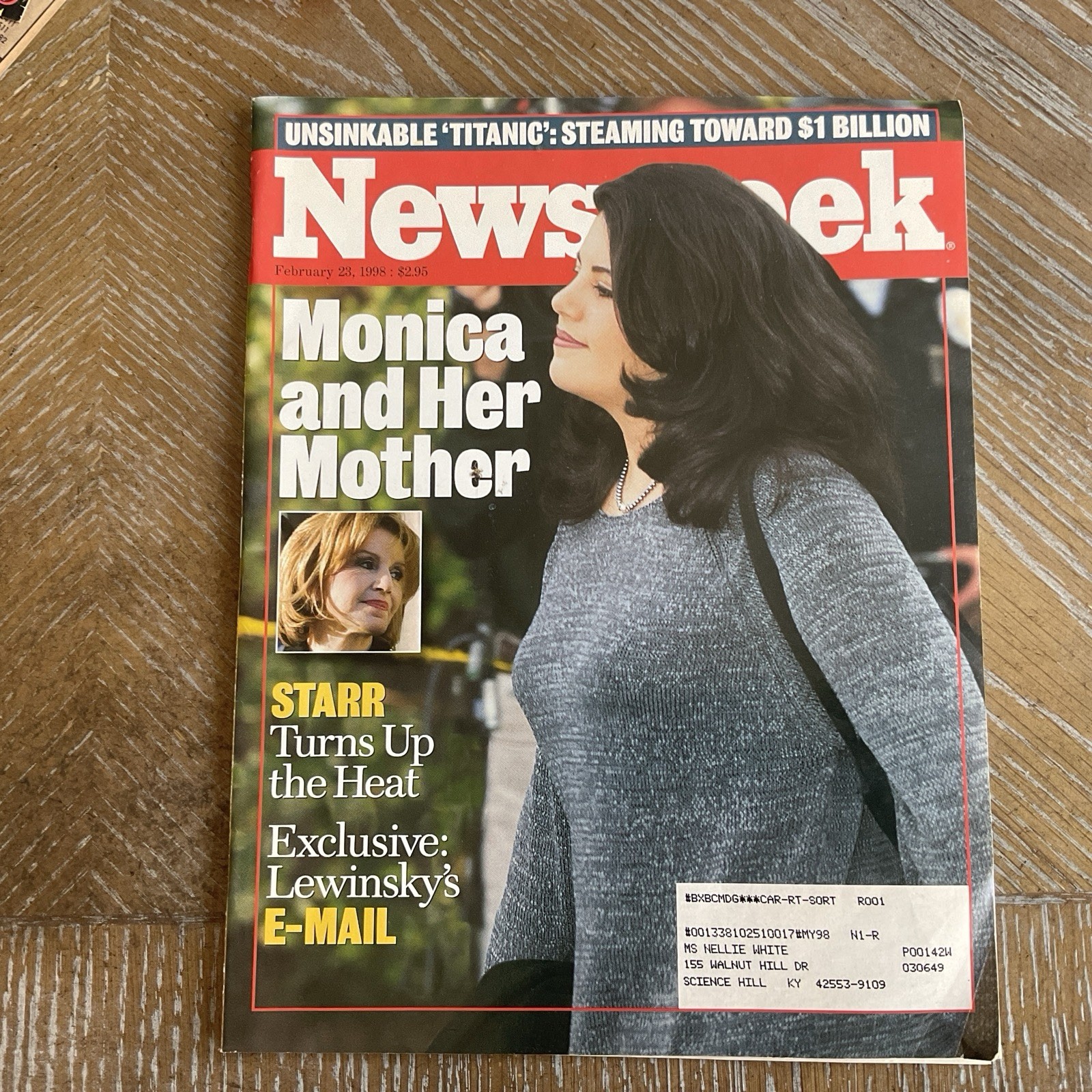 Newsweek February 1998 Monica Lewinsky & Her Mother & “Titanic”