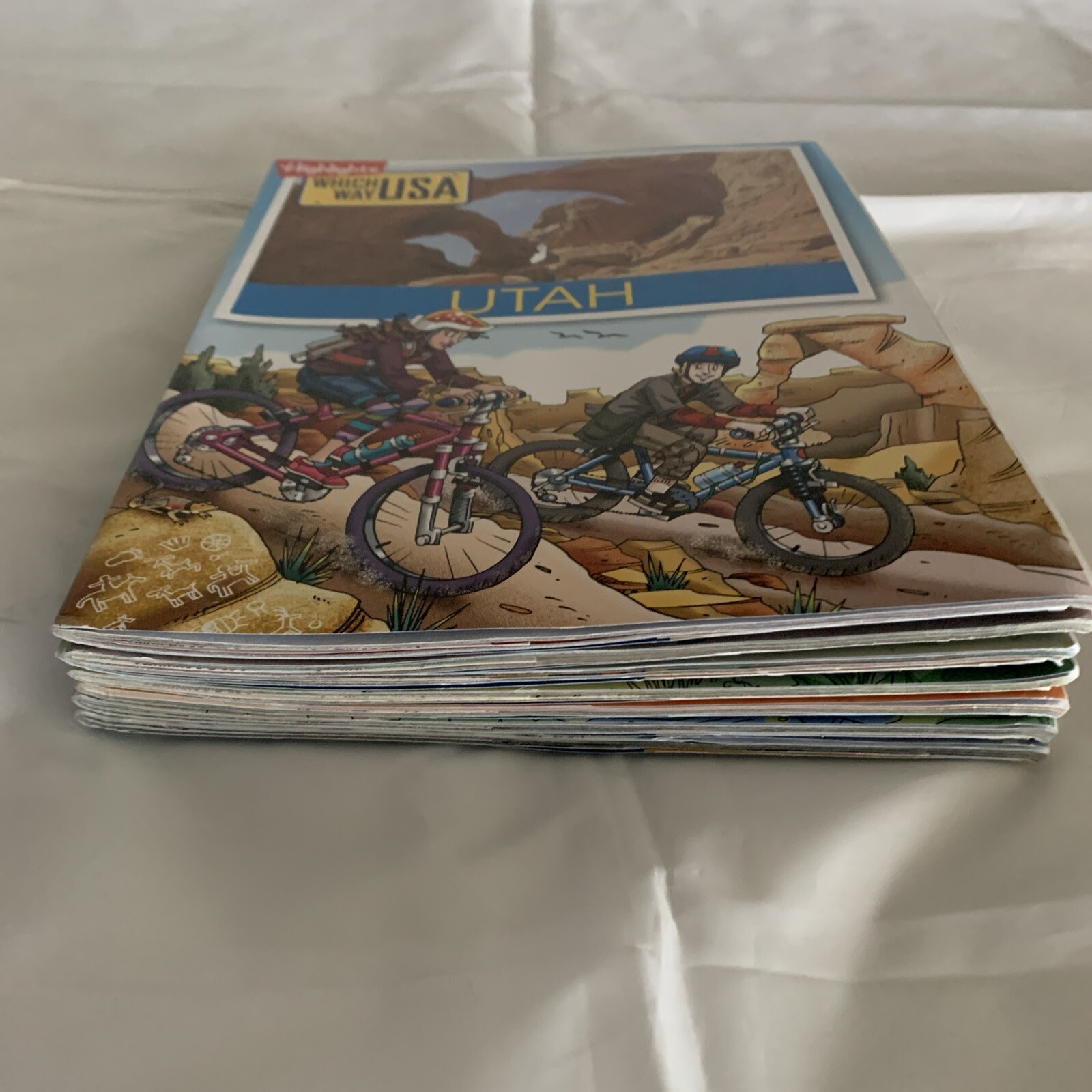 Highlights Which Way USA State Activity Books Map Lot of 8 Home School 2013-2014