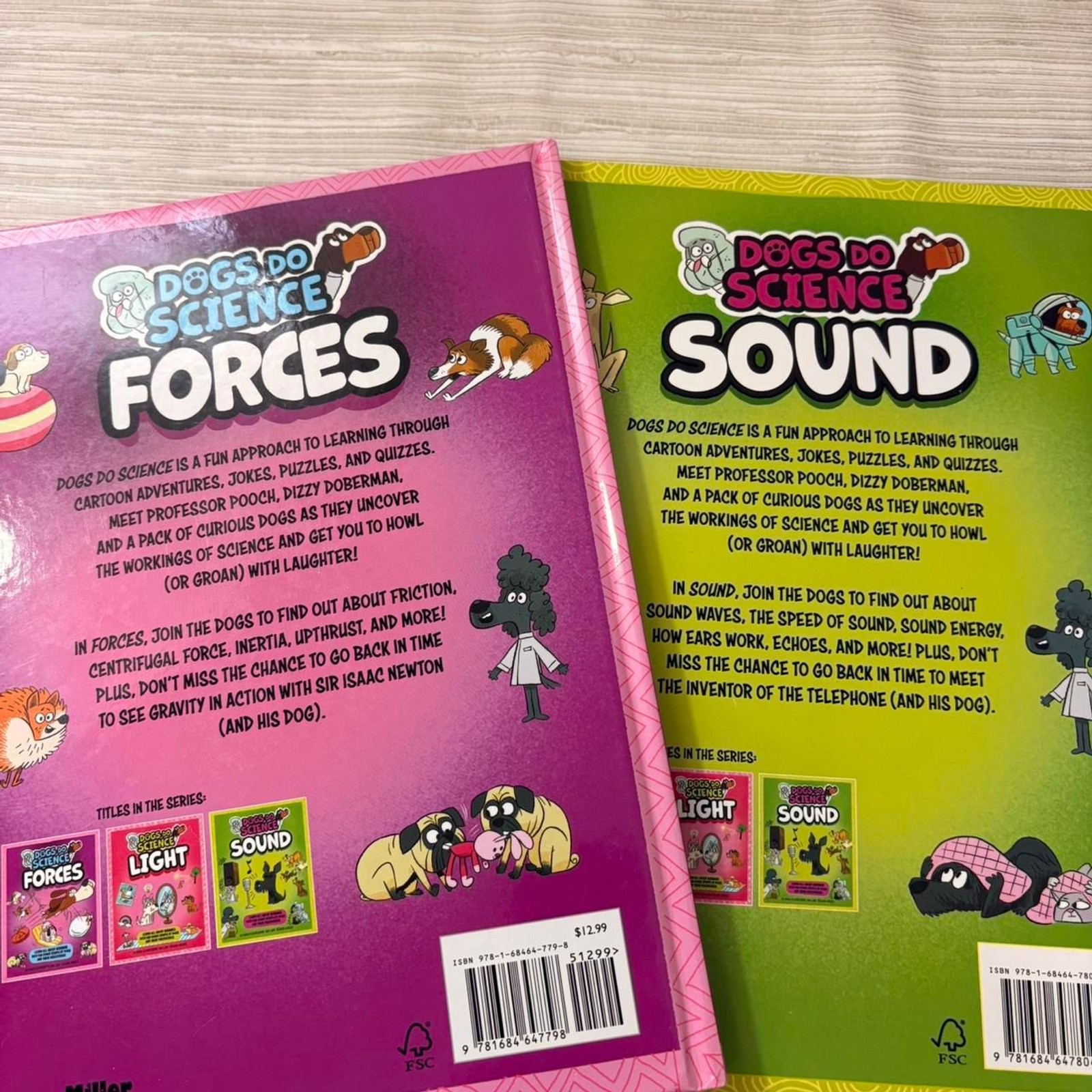 KANE MILLER Dogs do Science Forces and Sound Hardcover books