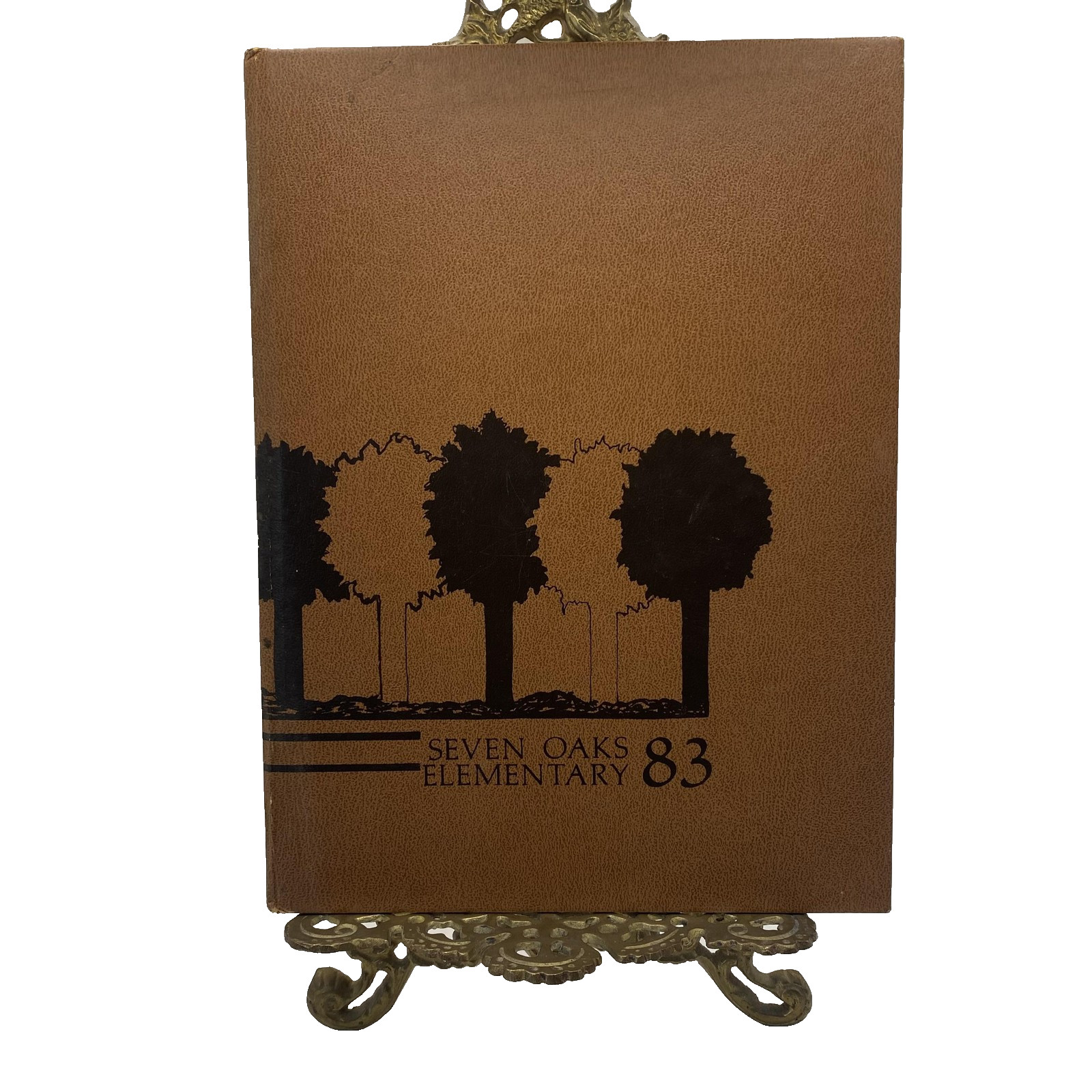 Vintage 1983 Seven Oaks Elementary 83 Brown HC School Yearbook Photos Signed USA