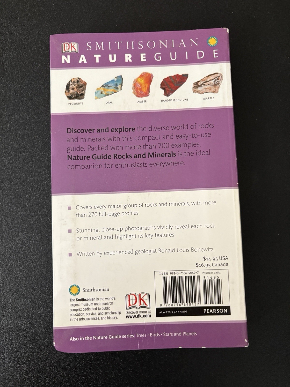 SMITHSONIAN NATURE GUIDE: ROCKS AND MINERALS 2012 DK 1st American Edition Book