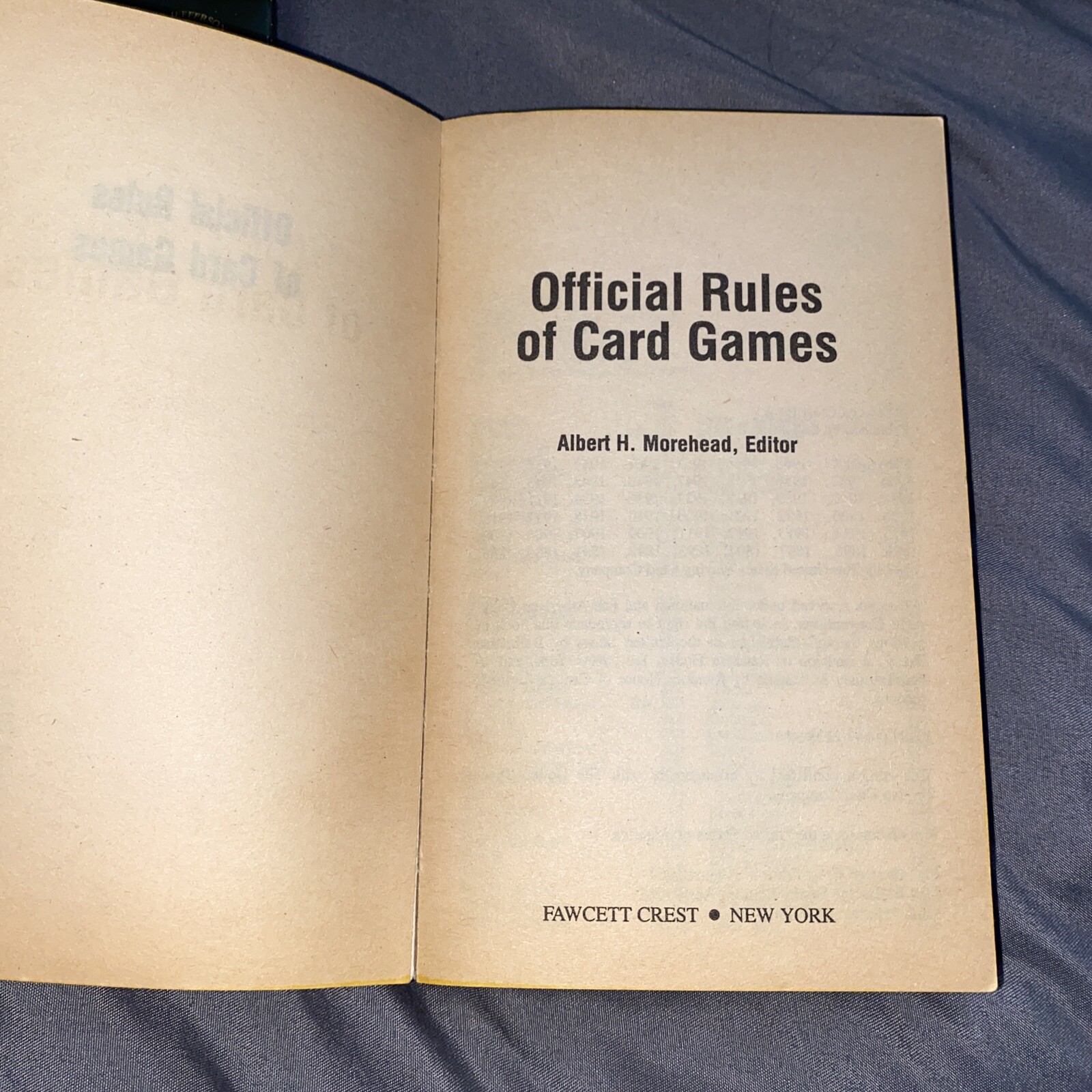 Official Rules of Card Games – Mass Market Paperback – ACCEPTABLE