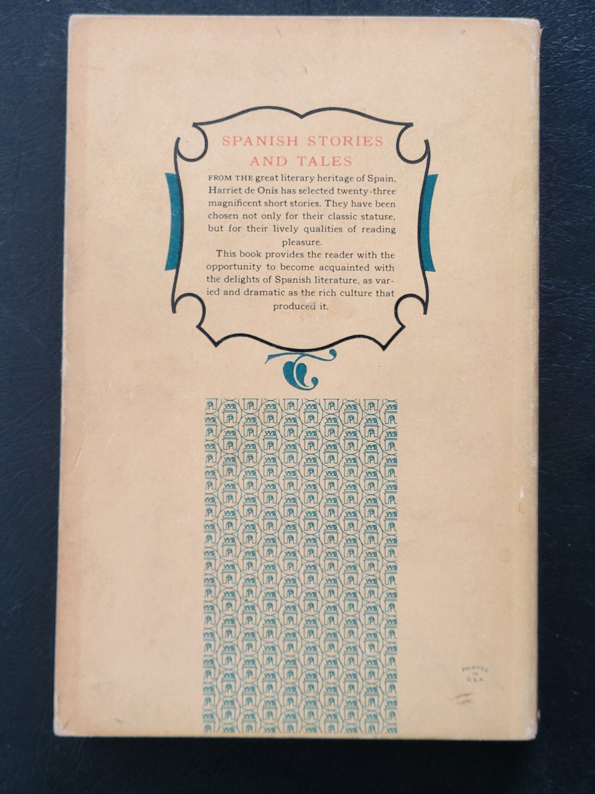 Spanish Stories and Tales Edited by Harriet de Onis 1962 Washington Square Press