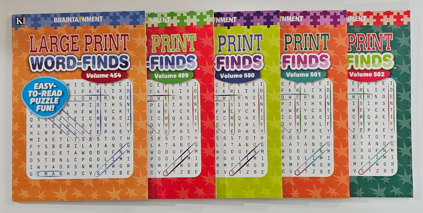 5 New Large Print Word-Finds Puzzle Books Kappa Games Vol #454-502~ Search,Hunt