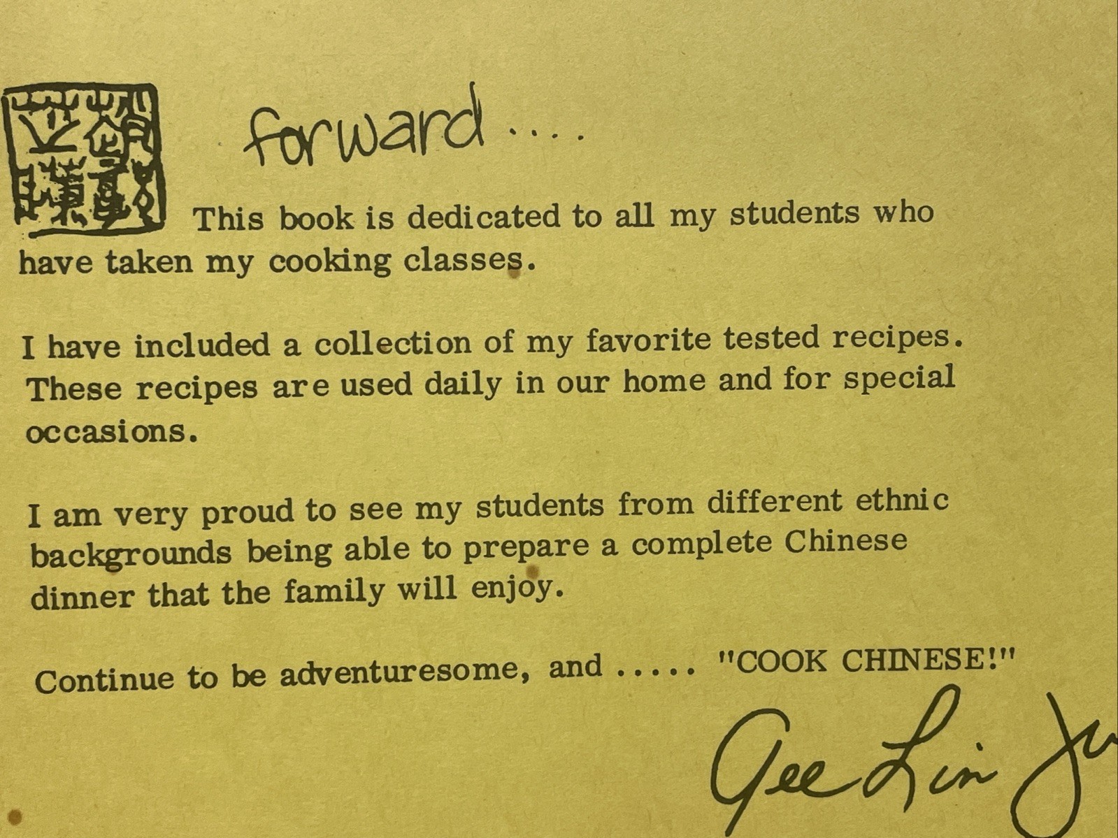 the red apron… chinese cooking by gee-lin jue, Instructor (1975, 1980) 44 pages