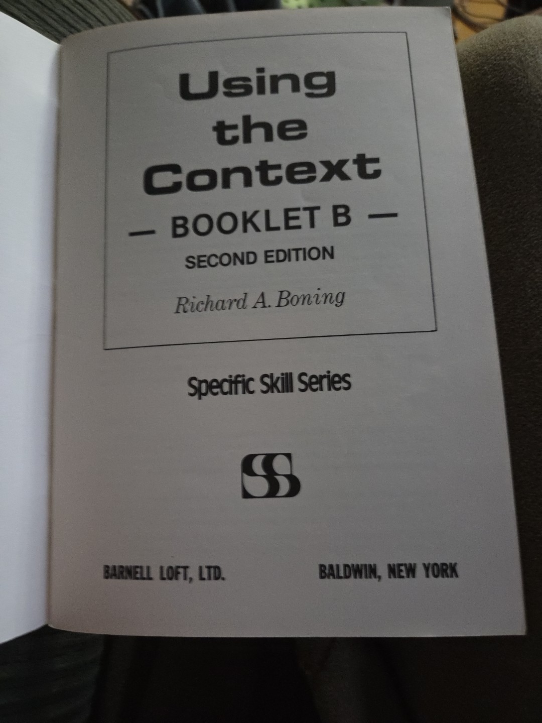 Using Context Book B By Richard Boning 2nd Ed. 1976