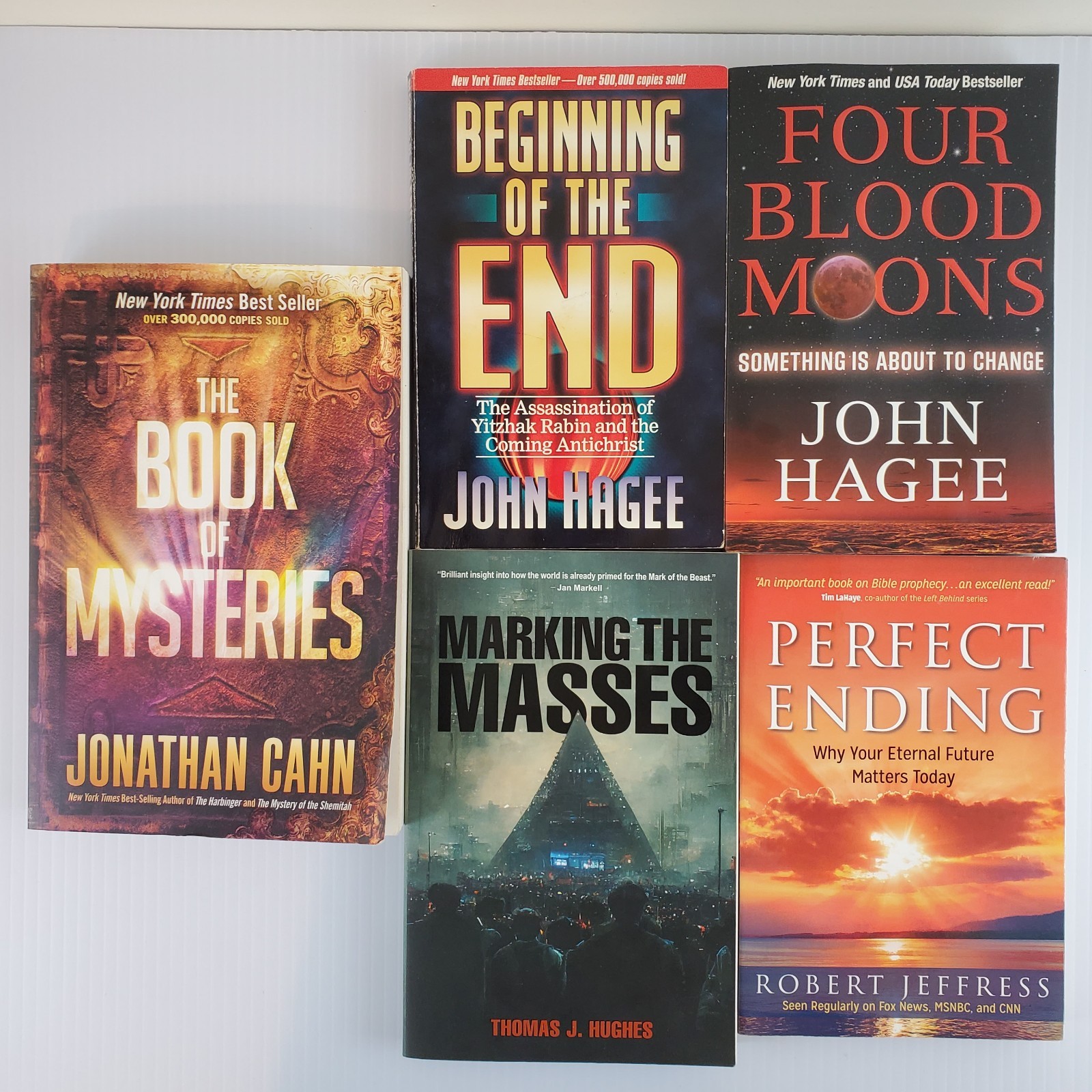 5 Bible Prophecy Books Robert Jeffress, John Hagee, Tom Hughes Jonathan Cahn Lot