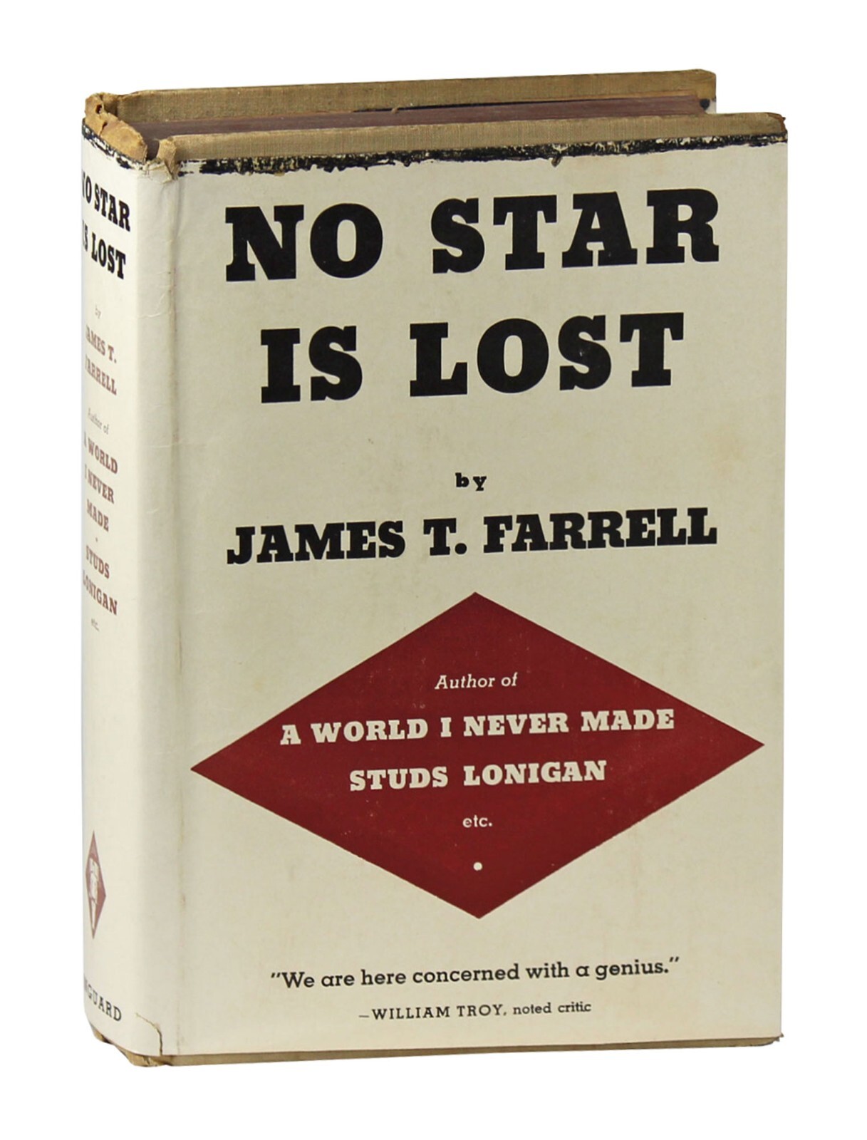 No Star Is Lost by James T Farrell HCDJ 1938 Vanguard Press Inscribed