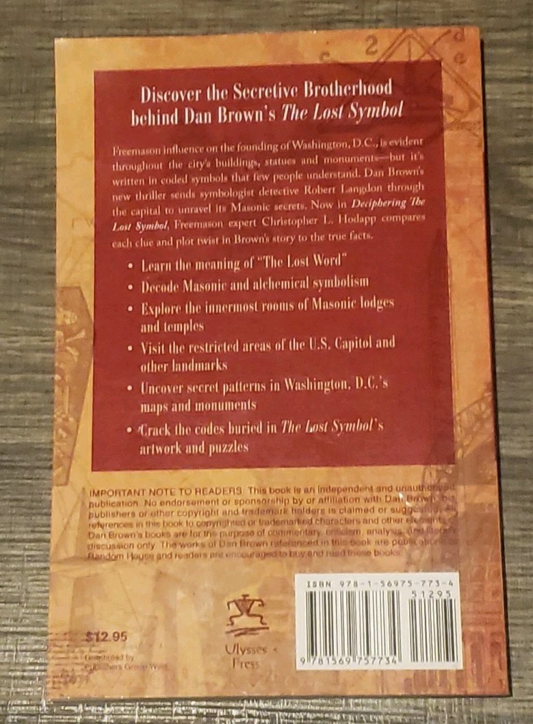 Deciphering the Lost Symbol : Freemasons Signed Christopher L Hodapp PB