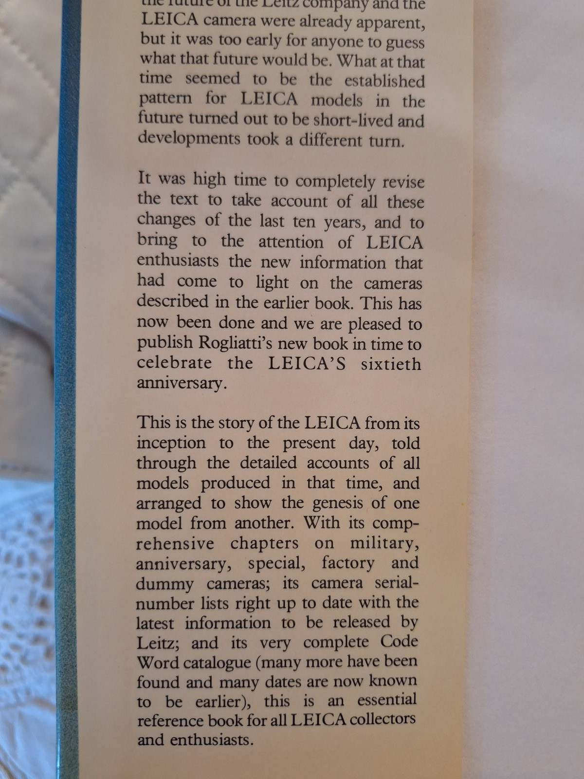 Leica The First 60 Years by G Rogliatti Hove Foto Books 1982 United Kingdom HCDJ