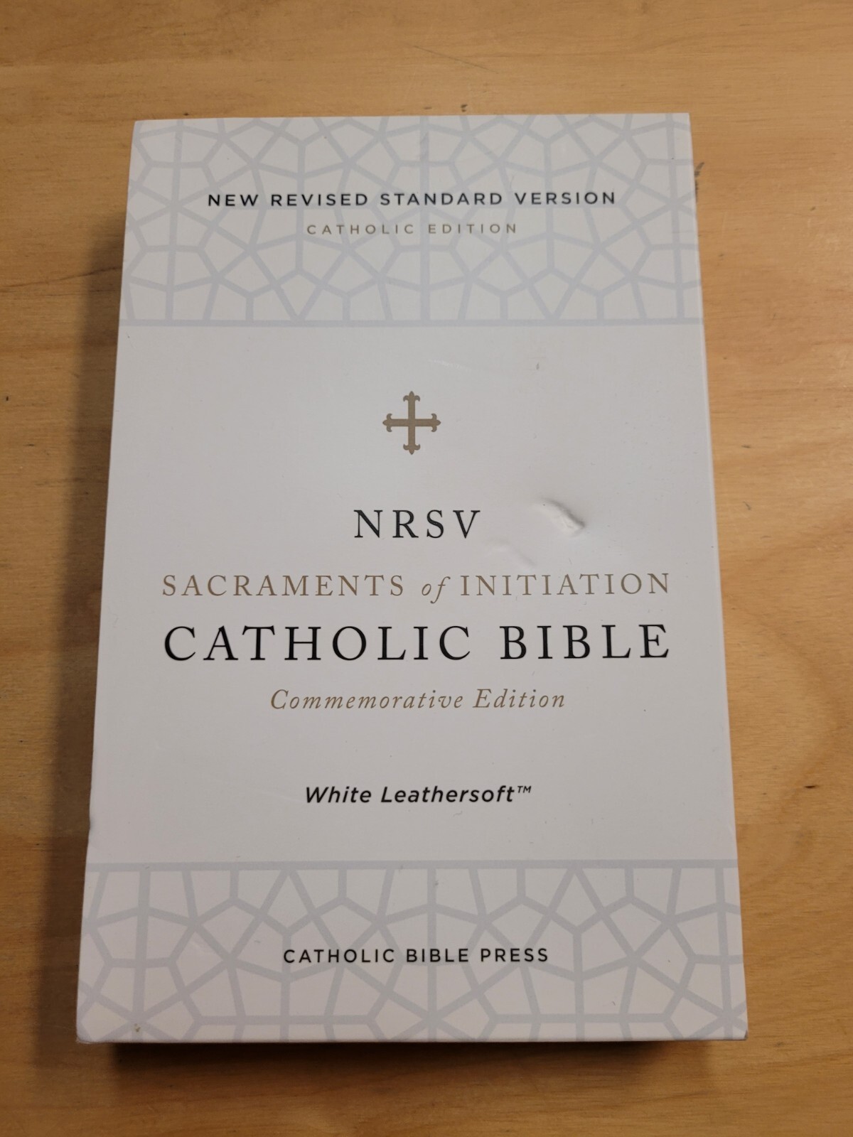 NRSVCE Sacraments of Initiation Catholic Bible, White Leathersoft, Comfort Print