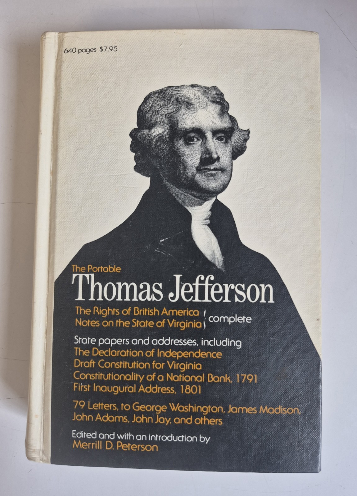 The Portable Thomas Jefferson by Merrill D. Peterson 1975 Hardcover