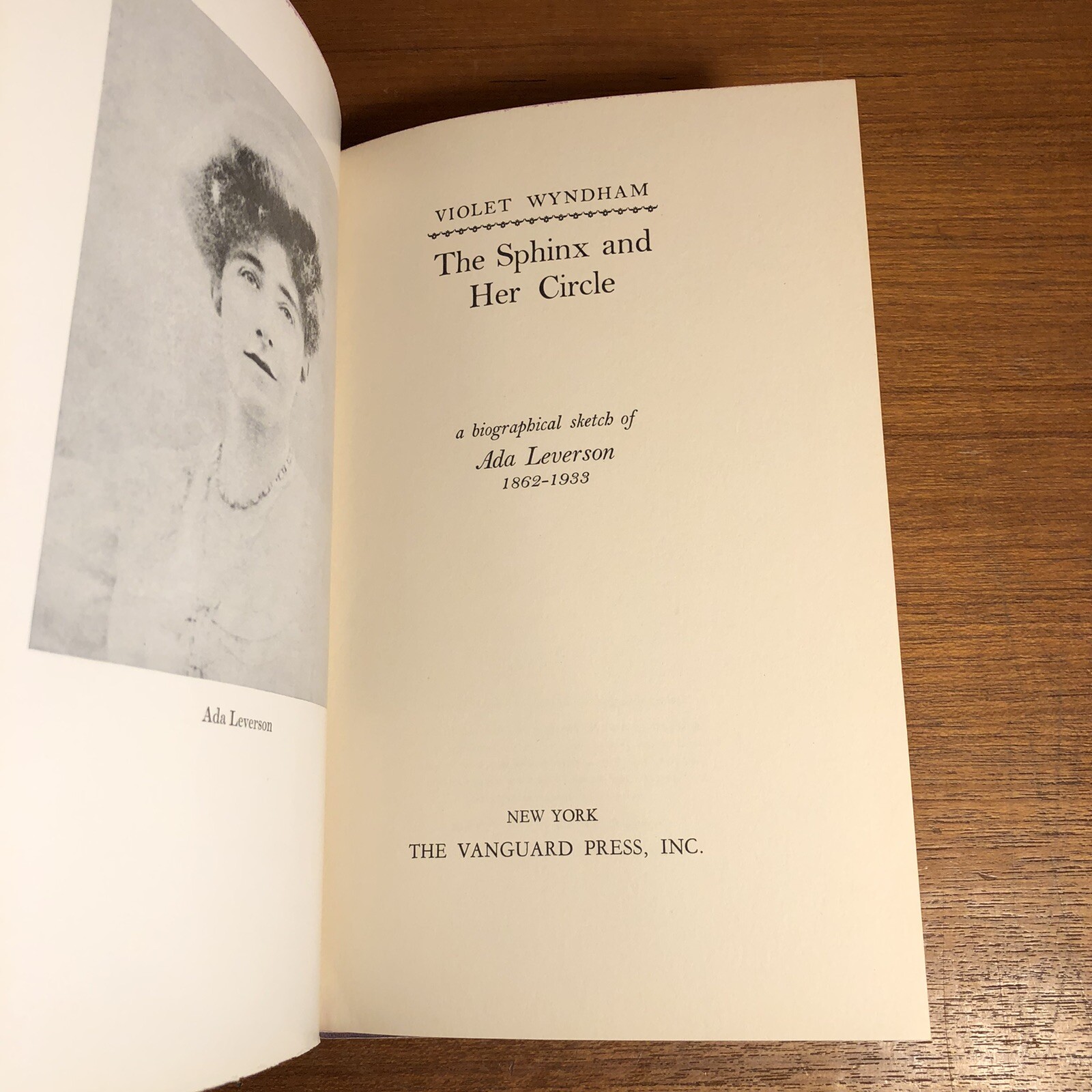 The Sphinx And Her Circle By Violet Wyndham – The Vanguard Press 1963 Hardcover