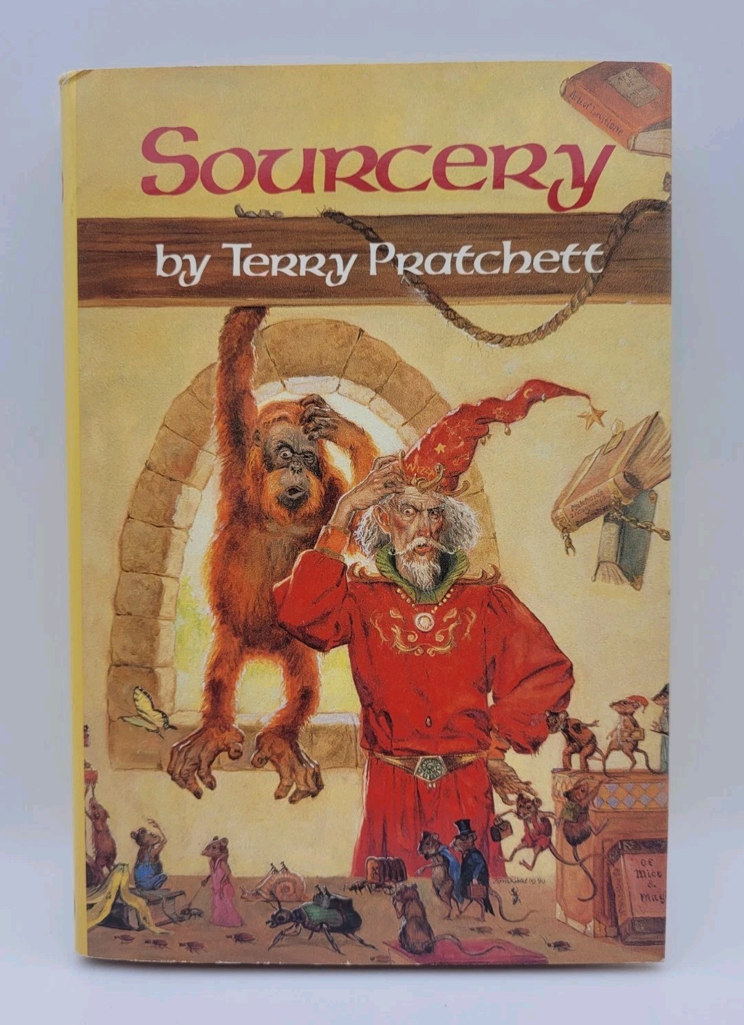 Sourcery (Discworld) Terry Pratchett Vintage Signet 1989 1st BCE HCDJ VG+