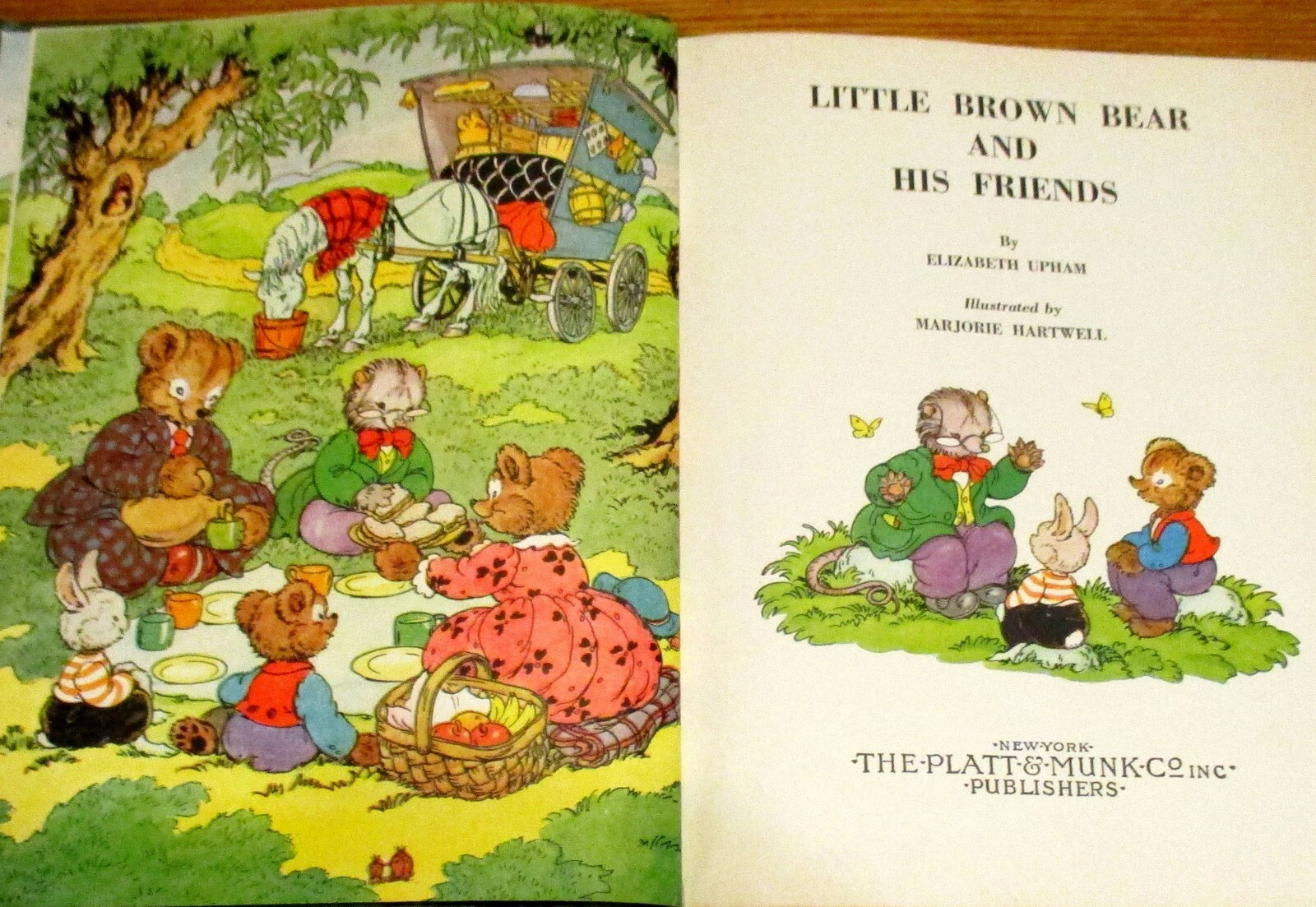1952 Little Brown Bear And His Friends by Elizabeth Upham H/C 56 pages
