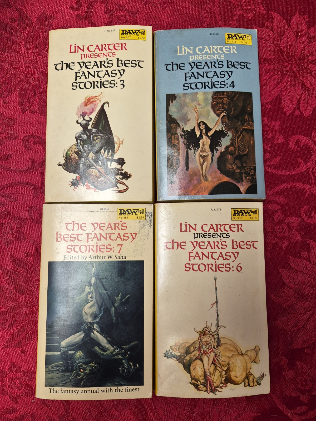 Lot The Year’s Best Fantasy Stories by Lin Carter #3 #4 #6 #7 DAW First Editions