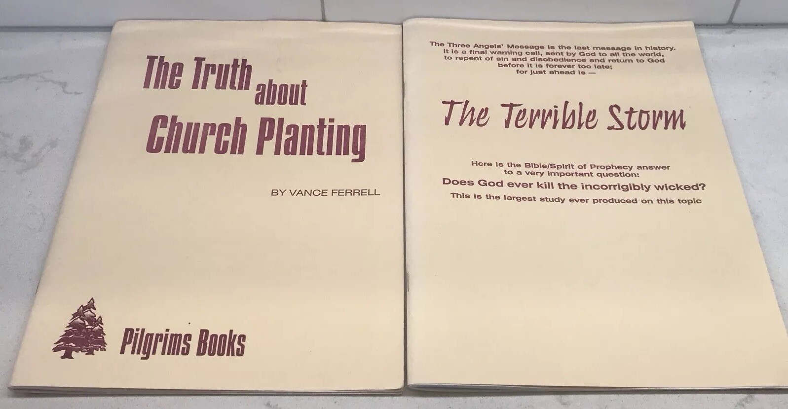 Lot of 2 Rare Books by Vance Ferrell Published by Pilgrims Books
