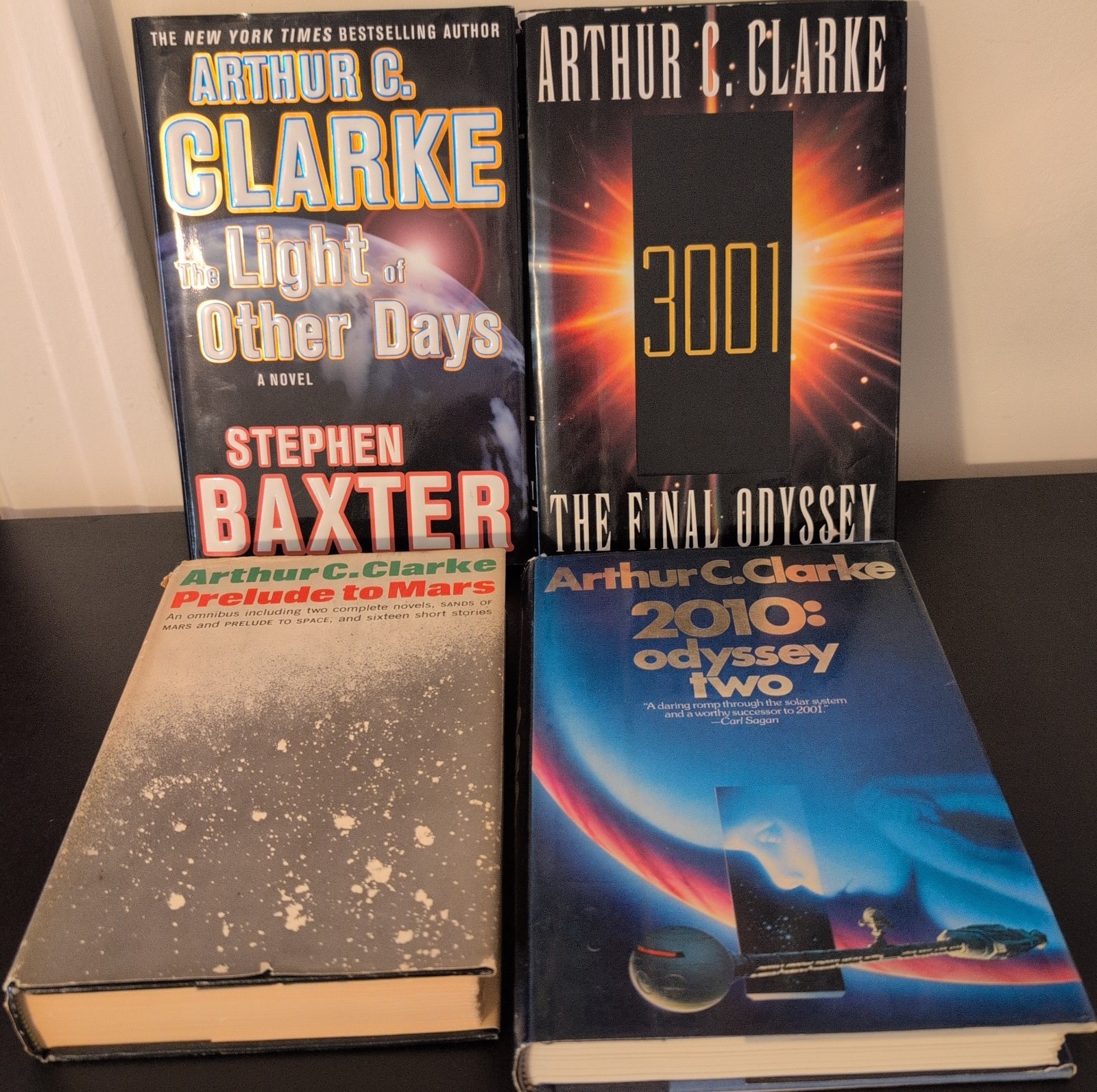 Sci-Fi Hardcover Book Lot 4 Arthur C Clarke Space Odyssey Prelude To Mars + More