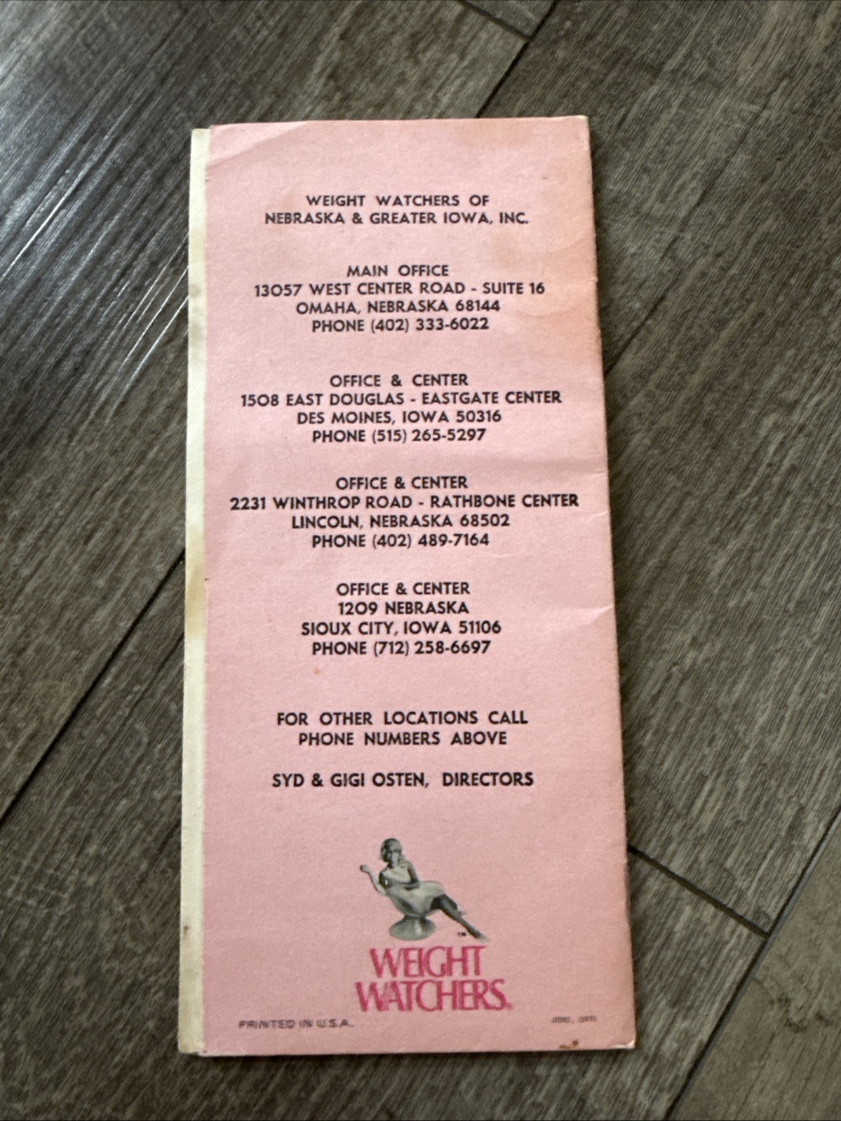 Vintage Weight Watchers Program Handbook For Ladies Brochure 1974