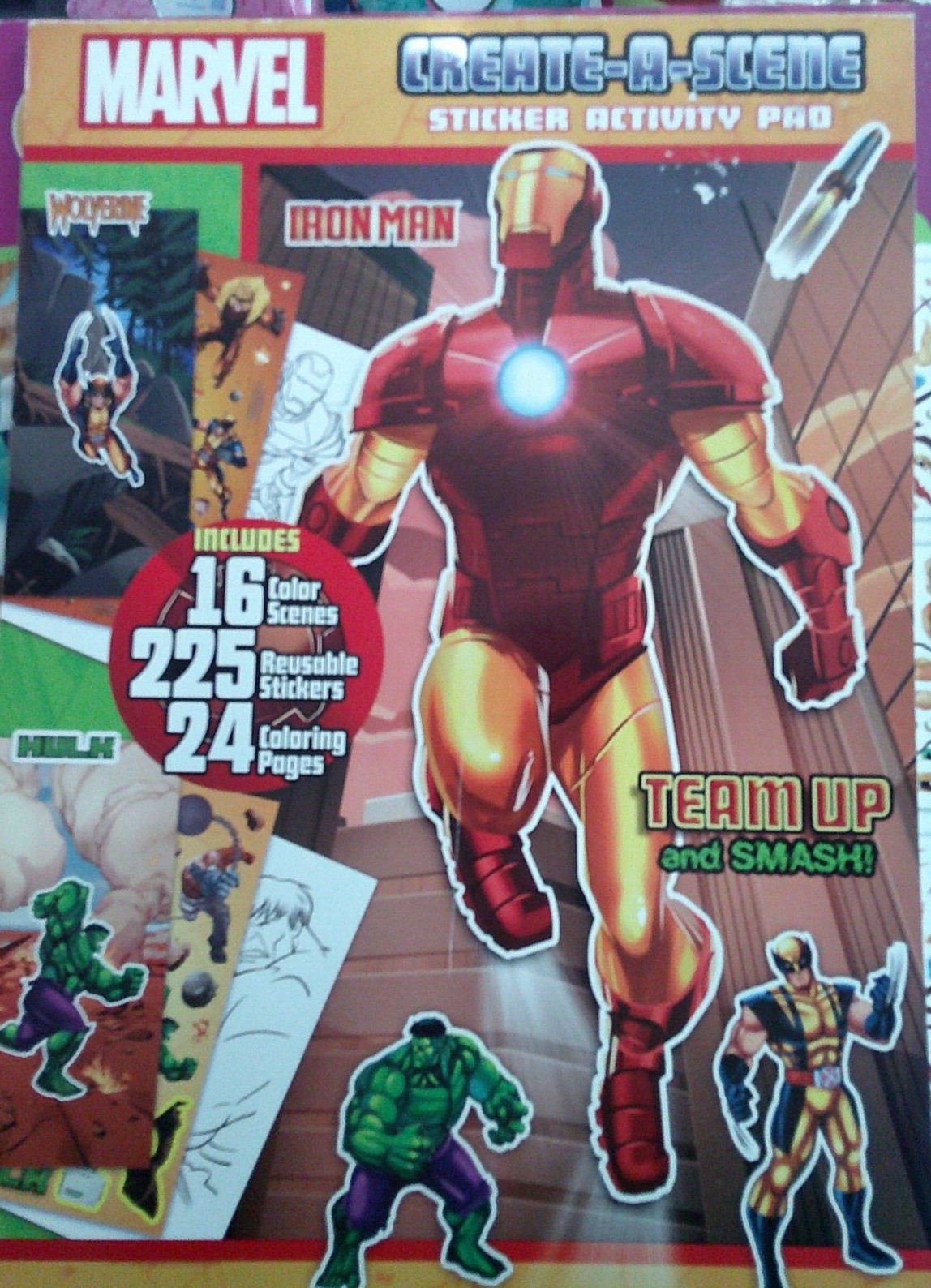 NEW JUMBO MARVEL create A Scene Sticker Activity Pad 225 stickers 16 scenes +