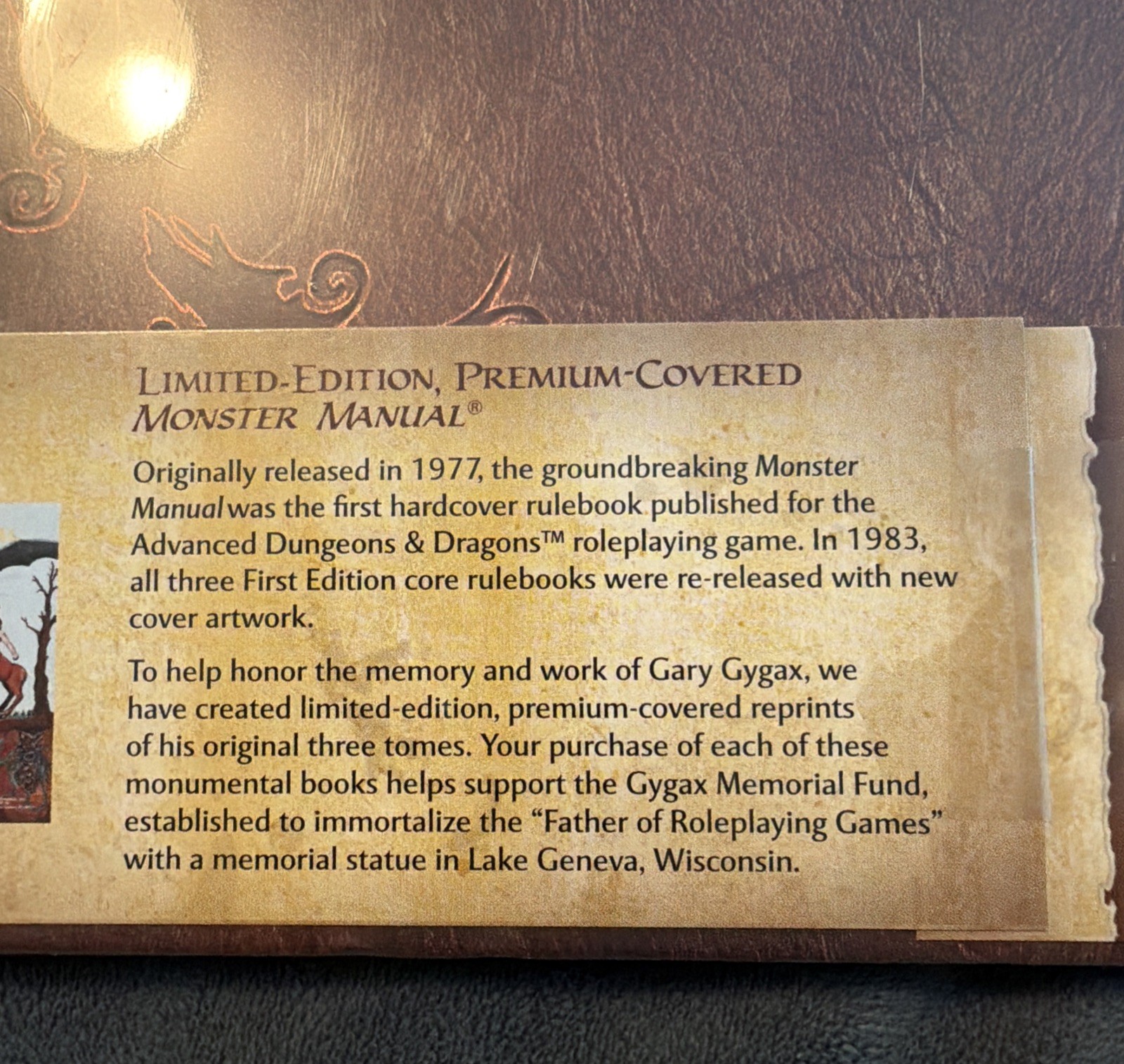 D&D 1E Monster Manual Limited Edition Gygax Memorial Premium Release 2012 SEALED