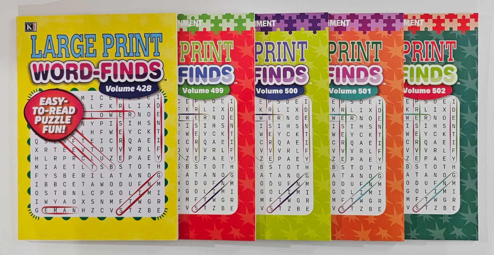 5 New Large Print Word-Finds Puzzle Books Kappa Games Vol #428-502~ Search,Hunt
